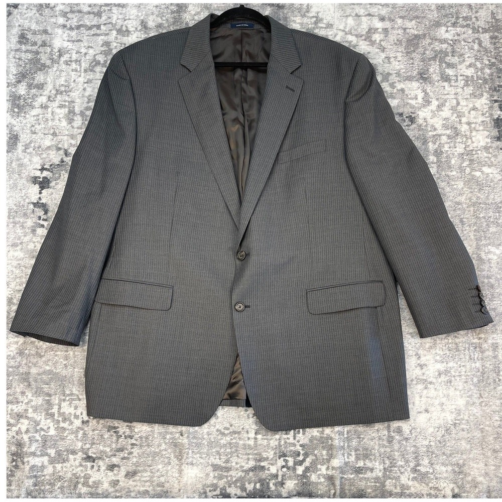 Ralph Lauren‎ 50L Grey Pinstripe Wool Blazer Men's Suit Jacket 100% Wool